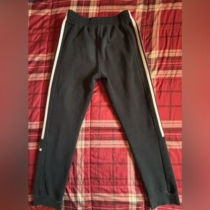 adidas Kids Black Joggers with White Accents